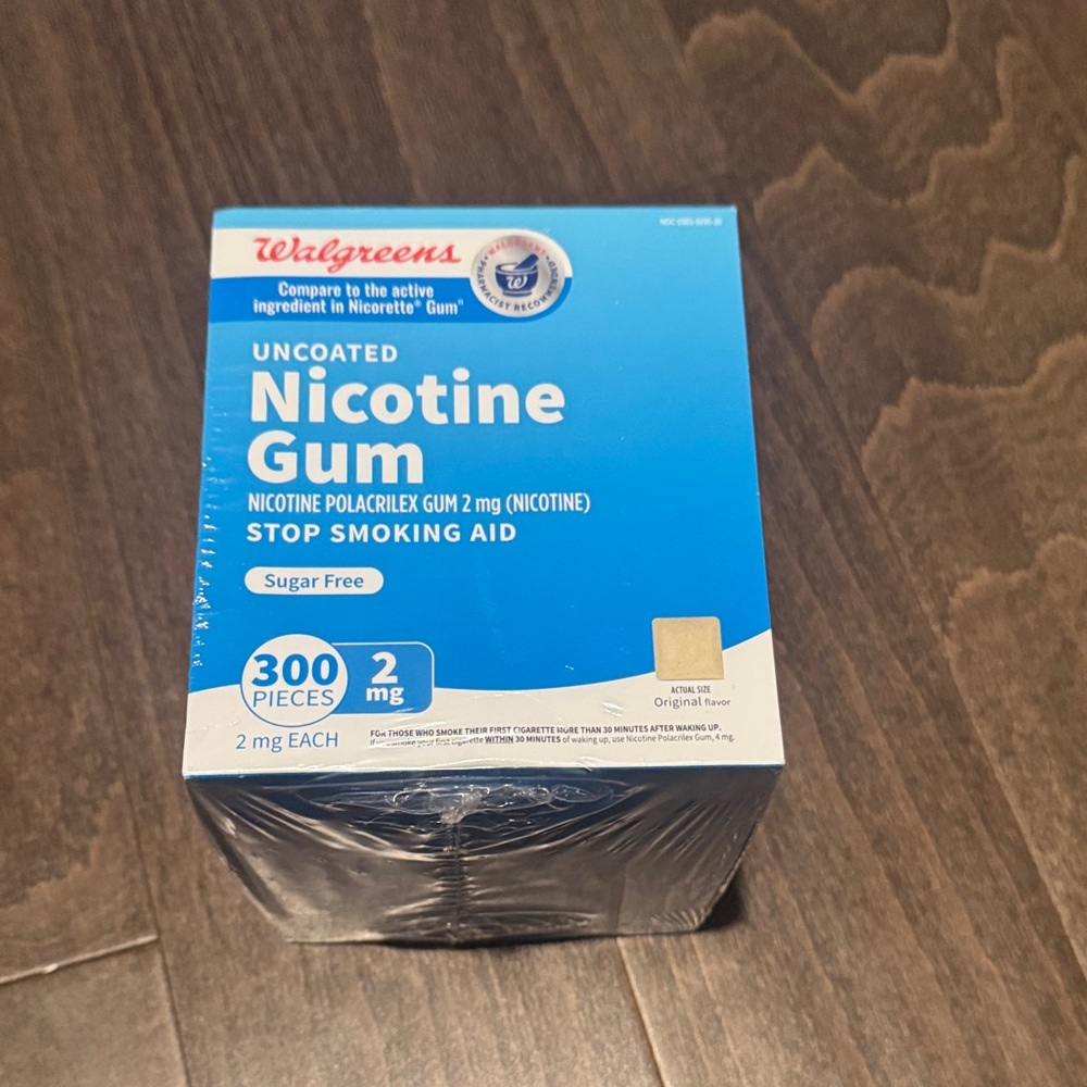 Walgreens Nicotine Gum 2mg Stop Smoking Aid- Expiration Date 07/27